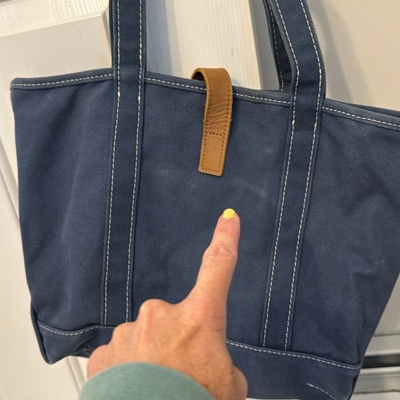 L. L. Bean canvas/denim leather tote bag Maine - Picture 6 of 12